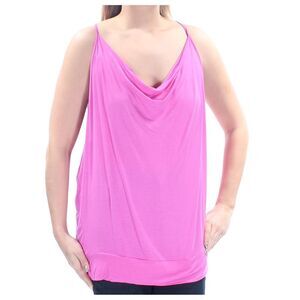 MICHAEL KORS Womens Pink Spaghetti Strap V Neck Faux Wrap Top XL